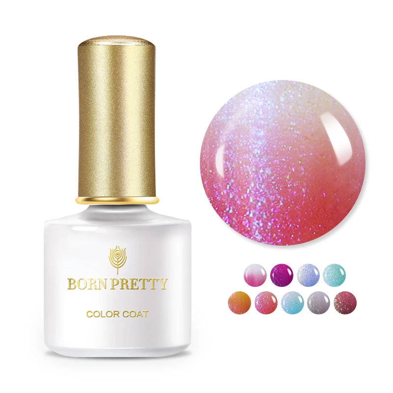 Гель-лак для ногтей BORN PRETTY, 6 мл, впитывающий УФ-Гель-лак с блестками, меняющий цвет, Гель-лак для ногтей, базовое верхнее покрытие