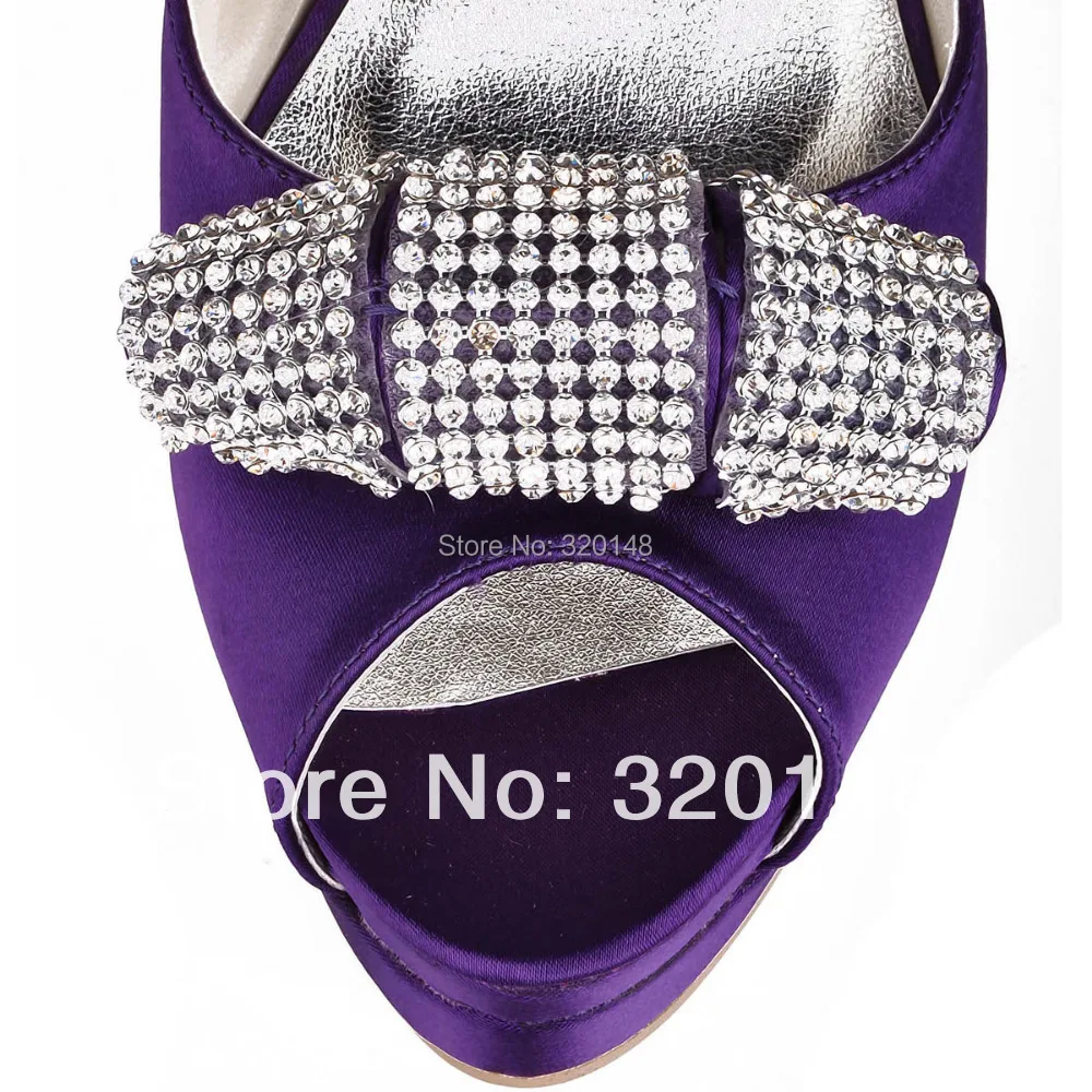 Женские фиолетовые туфли на высоком каблуке с открытым носком со стразами