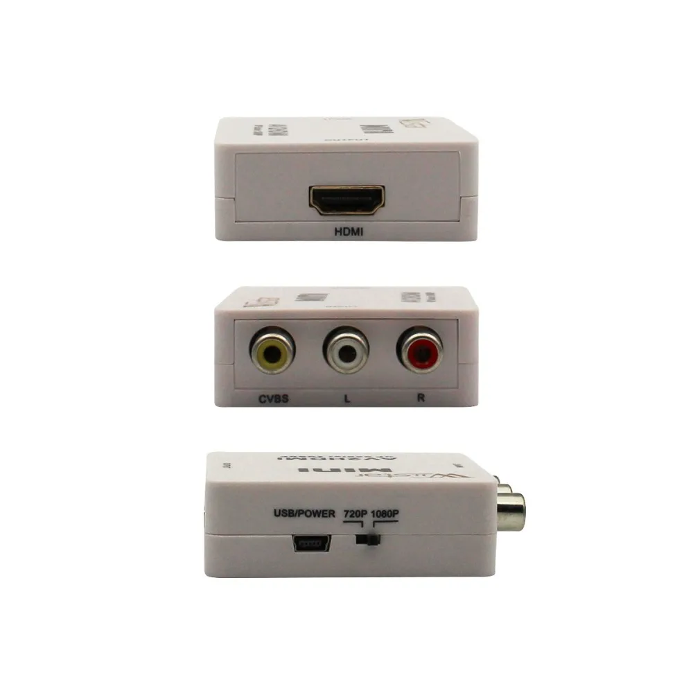 Бесплатная доставка преобразователь RCA AV в HDMI Мини Композитный CVBS AV2HDMI конвертер