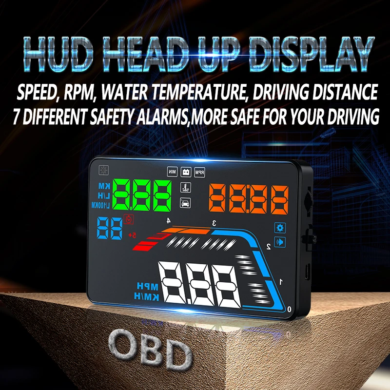 XYCING Q700 автомобильный экран 5 дюймов Автомобильный HUD OBD2 лобовое стекло проектор