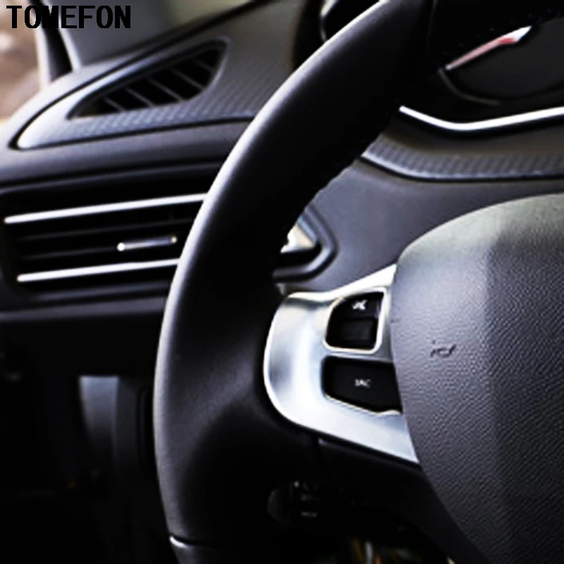 Хромированный АБС пластик TOMEFON для PEUGEOT 308 2014 2015 2016 декоративный колпачок на руль