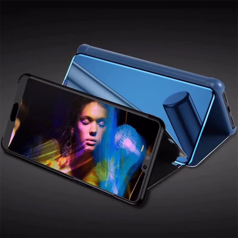 Luxury Clear View Mirror Flip Case For Samsung Galaxy S10 S20 S8 S9 Plus S6 S7 Edge Note 5 8 9 10 Pro Stand Cover | Мобильные