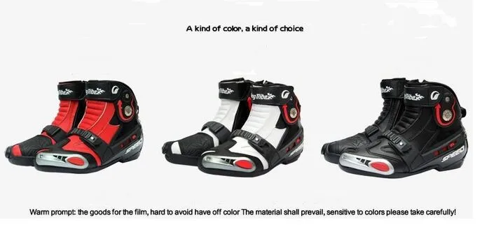 Moto rcycle Botas; байкерские ботинки; обувь для бездорожья; дышащие ботинки для верховой езды с защитным механизмом; цвет красный, белый, синий