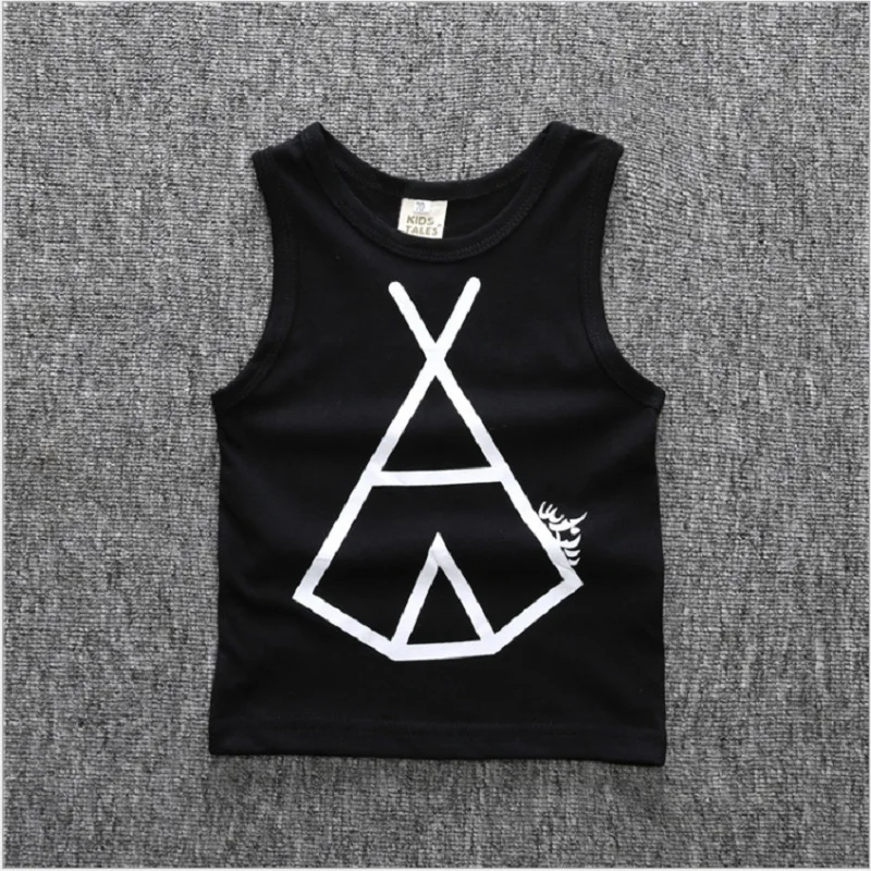 Sleeveless Baby Boys T-Shirts Cotton Infant Tees Shirt Tops Toddler Vest Clothes Girl T Children Singlet Outfit | Мать и ребенок