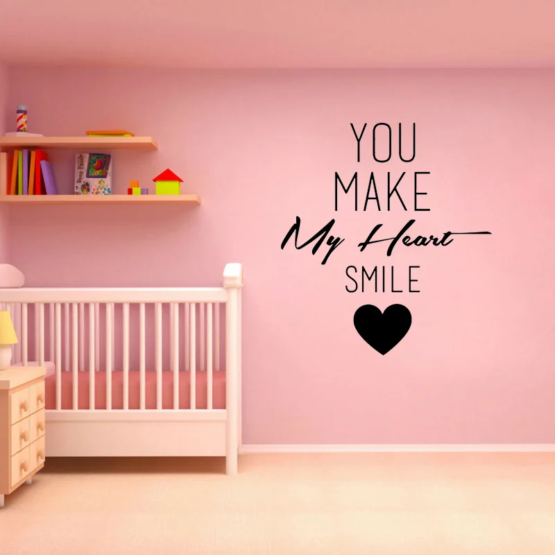 YOJA 57.2CM*63CM You Make My Heart Smile Stickers Art Home PVC Wall Decor W1-406 | Дом и сад