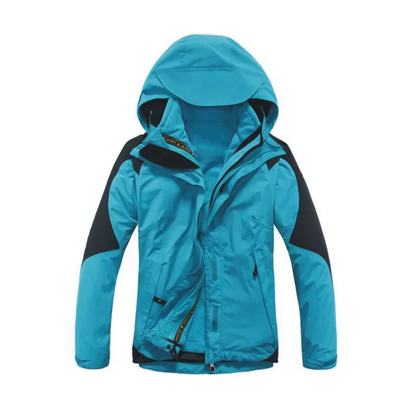 

Women's winter windbreaker Hiking Jackets Waterproof Outerwear Sport Hoodied Camping Trekking 2 in 1 warm Coats