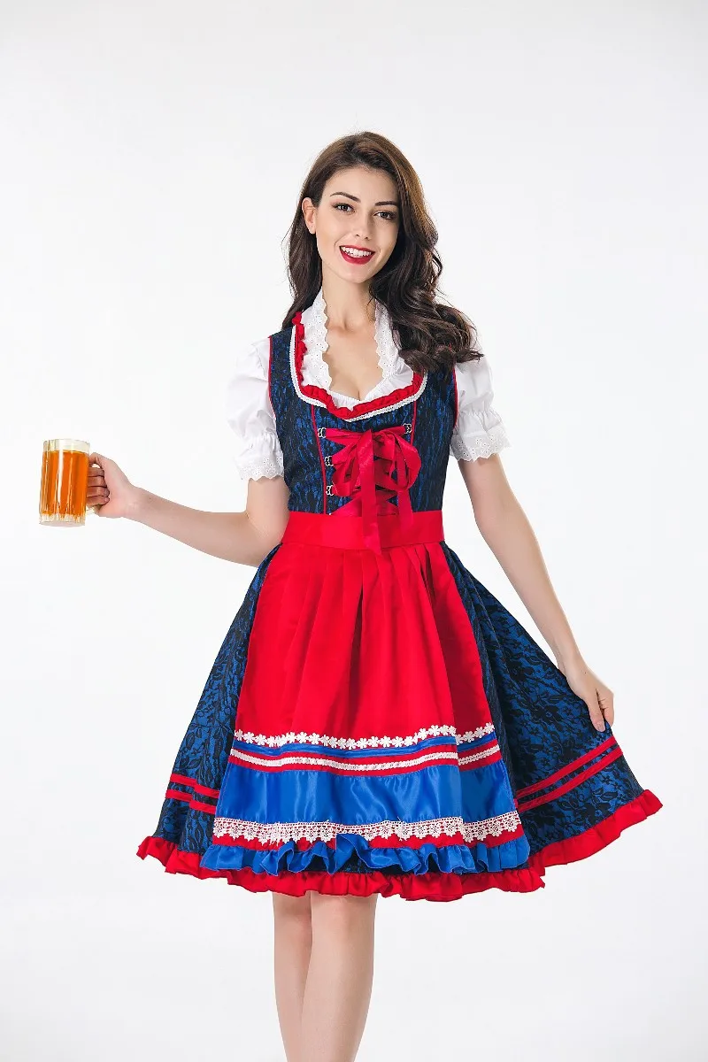 Высокое качество Для женщин костюм для немецкого фестиваля Октоберфест Dirndl