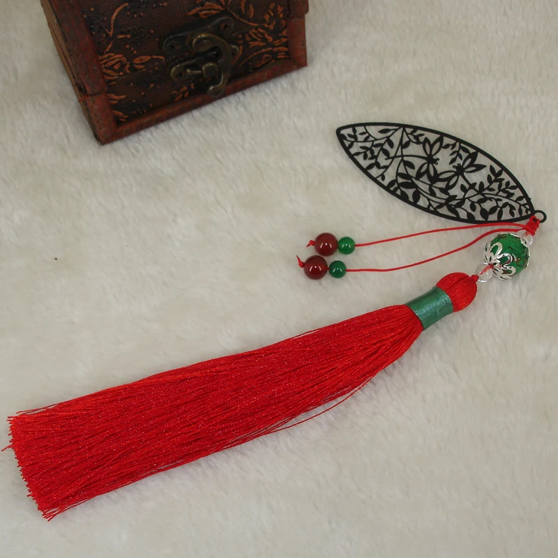 

ACMECN DIY Book Marker Metal Leaves Design with Beads Ornament and Tassel Pendant Bookmark Thanksgiving Christmas Birthday Gift