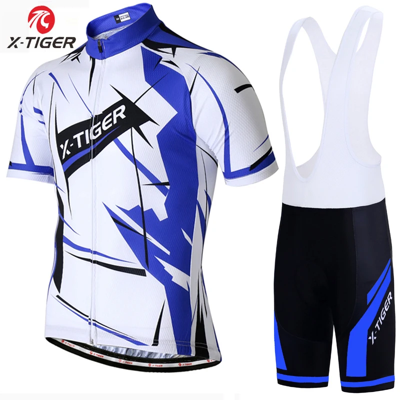 Bib Cycling set X-Tiger Pro Набор Джерси для велоспорта летняя одежда для велоспорта Майо Ropa Ciclismo Одежда для гонок и велоспорта комплект одежды для горного велосипеда - Цвет: Bib Cycling set