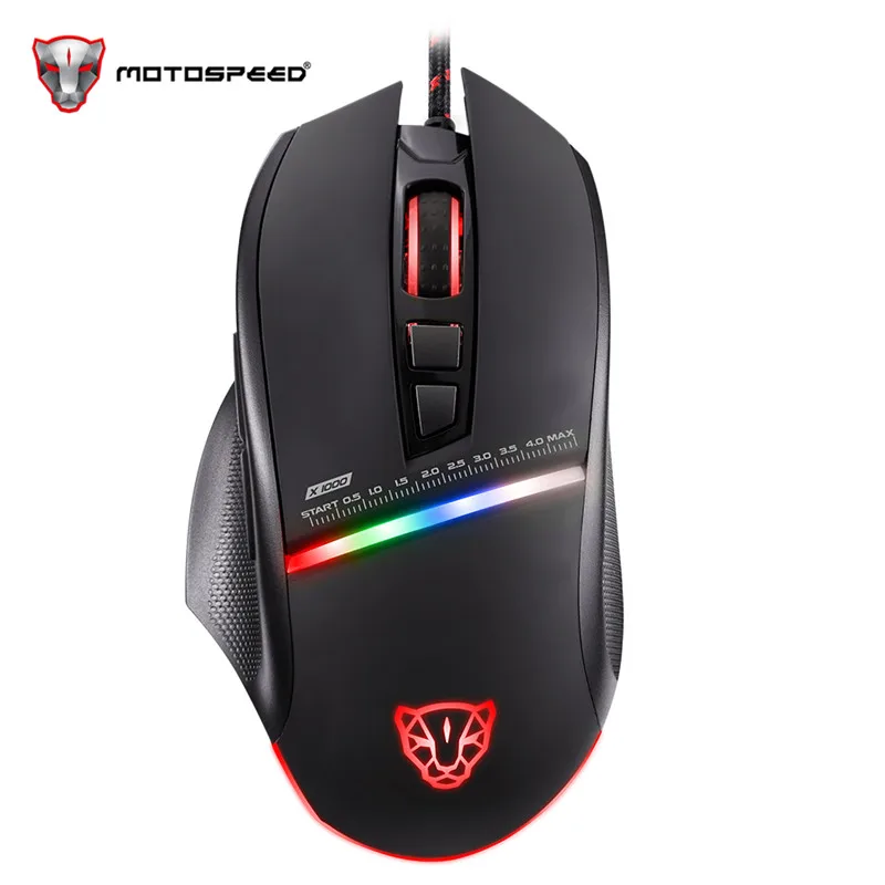 Motospeed V10 Проводная игровая мышь USB со светодиодной подсветкой 7 кнопок 4000