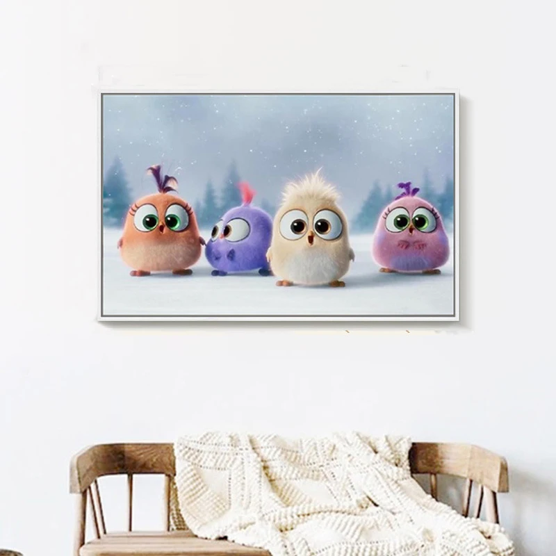 D SH 5D DIY Angry Bird бриллиант картина мультфильм милые четыре птички вышивка крестиком