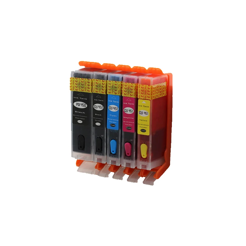 5 шт. PGI-450 CLI-451 перезаправляемый картридж с чернилами для canon PIXMA MG5440 MG6340 MG7140 IP7240 MX924
