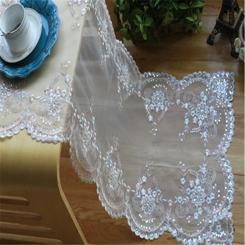 

Free Shipping New Lace Lovely Tablecloth Runner Mat Coffee Pad Tea Mat Place Dining Gift Wedding Christmas Blanket Antependium