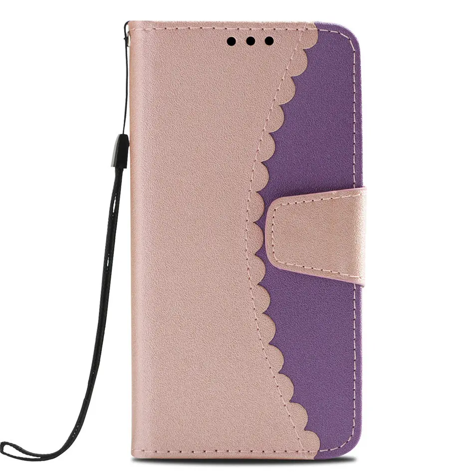 Роскошные хит Цвет чехол для samsung Galaxy S9 S8 плюс S7 край J3 J5 J7 A5 A8 Note9 флип-чехол из искусственной кожи силиконовый держатель крышки D03Z - Цвет: Rose Gold Purple Z