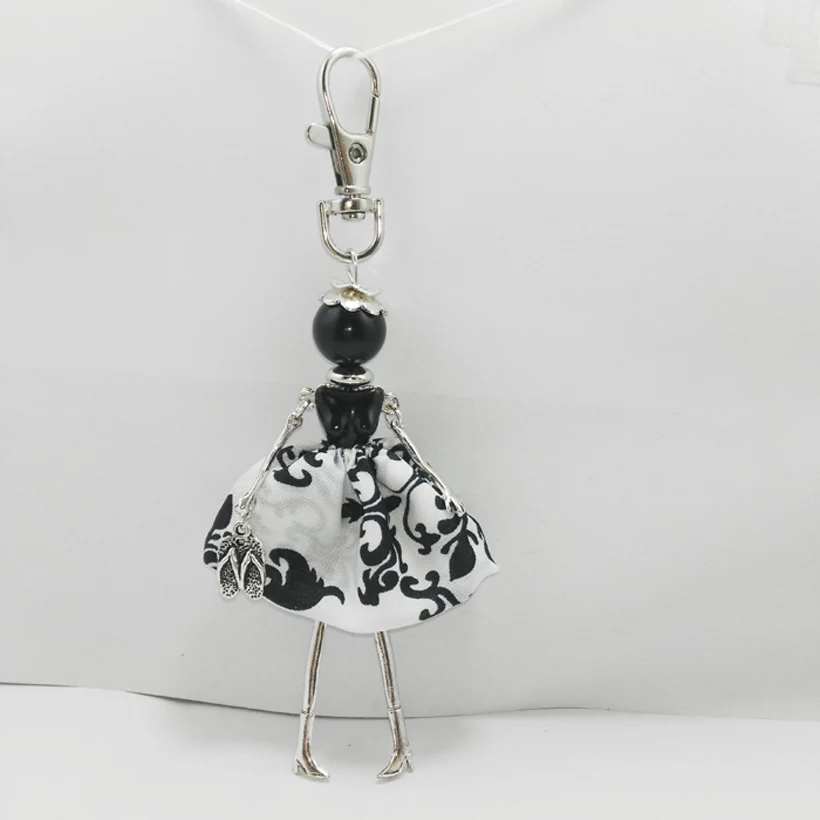 YLWHJJ новинка женская кукла черный брелок сплав ручная работа милый для ключей