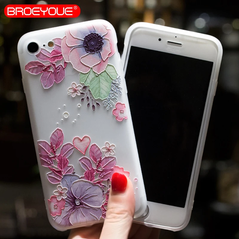BROEYOUE чехол для Xiaomi Redmi 4A 4X 5A 5 Plus Note 4 Mi A1 5X рельефный силиконовый iPhone 6 6S 7 8 X |