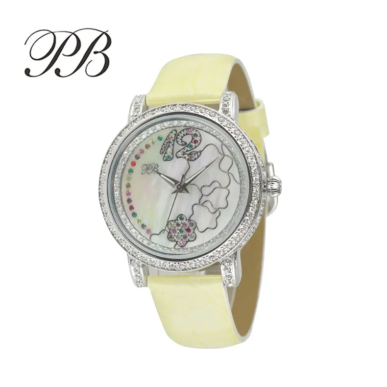 Нарядные часы для девочек от известного бренда PB простые светящиеся аналоговые