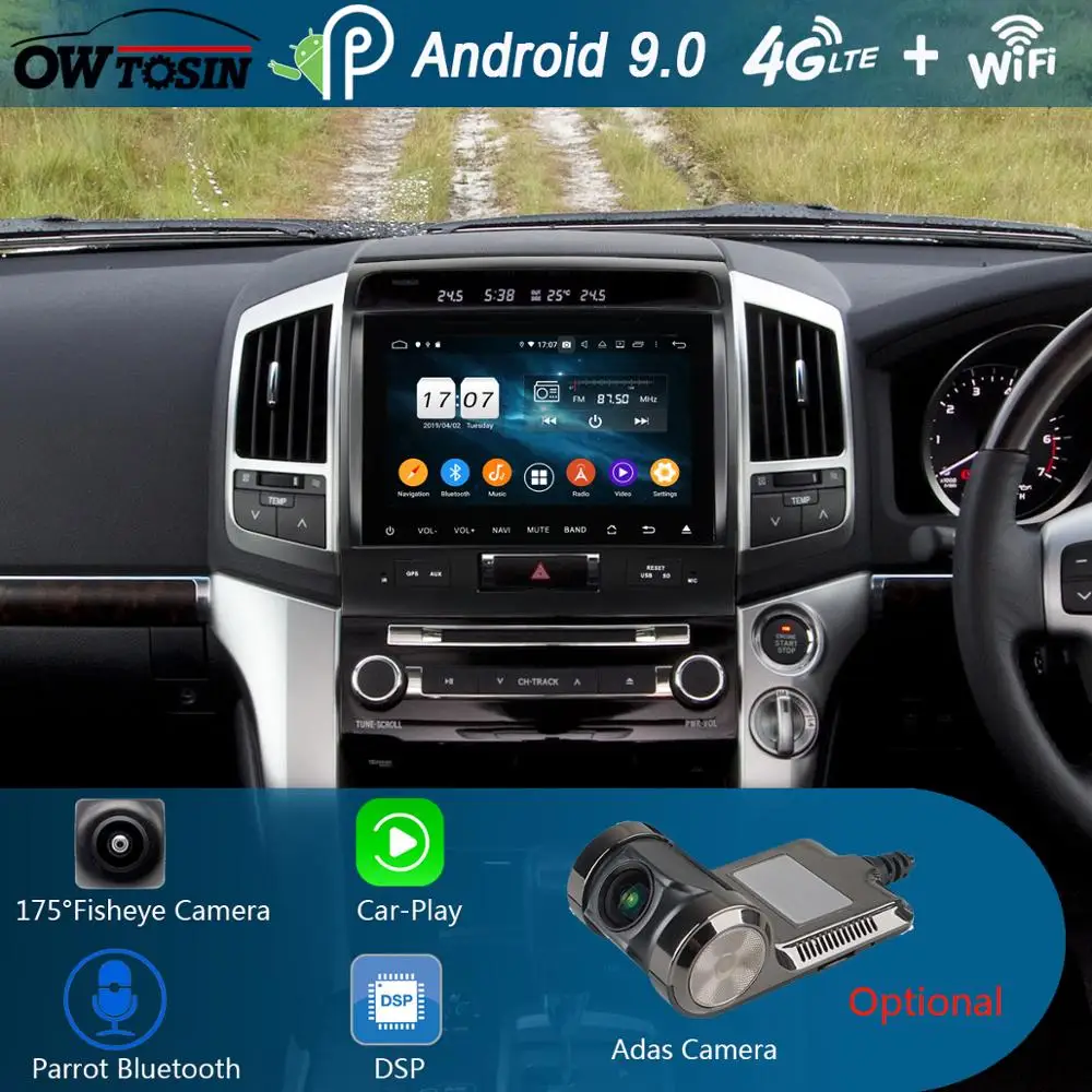 9 &quotIPS 8 Core 4G RAM + 64G ROM Android 0 Автомобильный DVD радио GPS для Toyota Land Cruiser LC200 2007-2015 DSP CarPlay