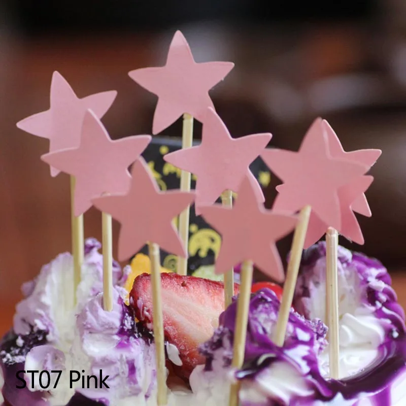 ST07 20 шт./лот форма звезды кекс торт Топпер флажки для торта Baby Shower Свадьба День рождения Рождество Вечеринка выпечки Творческий Decora 8Z - Цвет: ST07