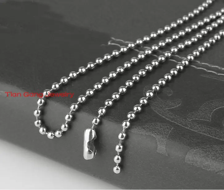 

20"-36" 100pcs/Lot Fashion 2.4mm Ball Chain 100% 316L Stainless Steel Link Chain Necklace Wholesale Jewelry