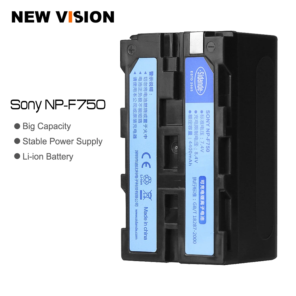 NP F750 NP-F770 NP-F750 NP-F730 4400 мА/ч, Перезаряжаемые Li-Ion Камера Батарея для Светодиодная лампа для видеосъемки Yongnuo Godox светодиодный светильник