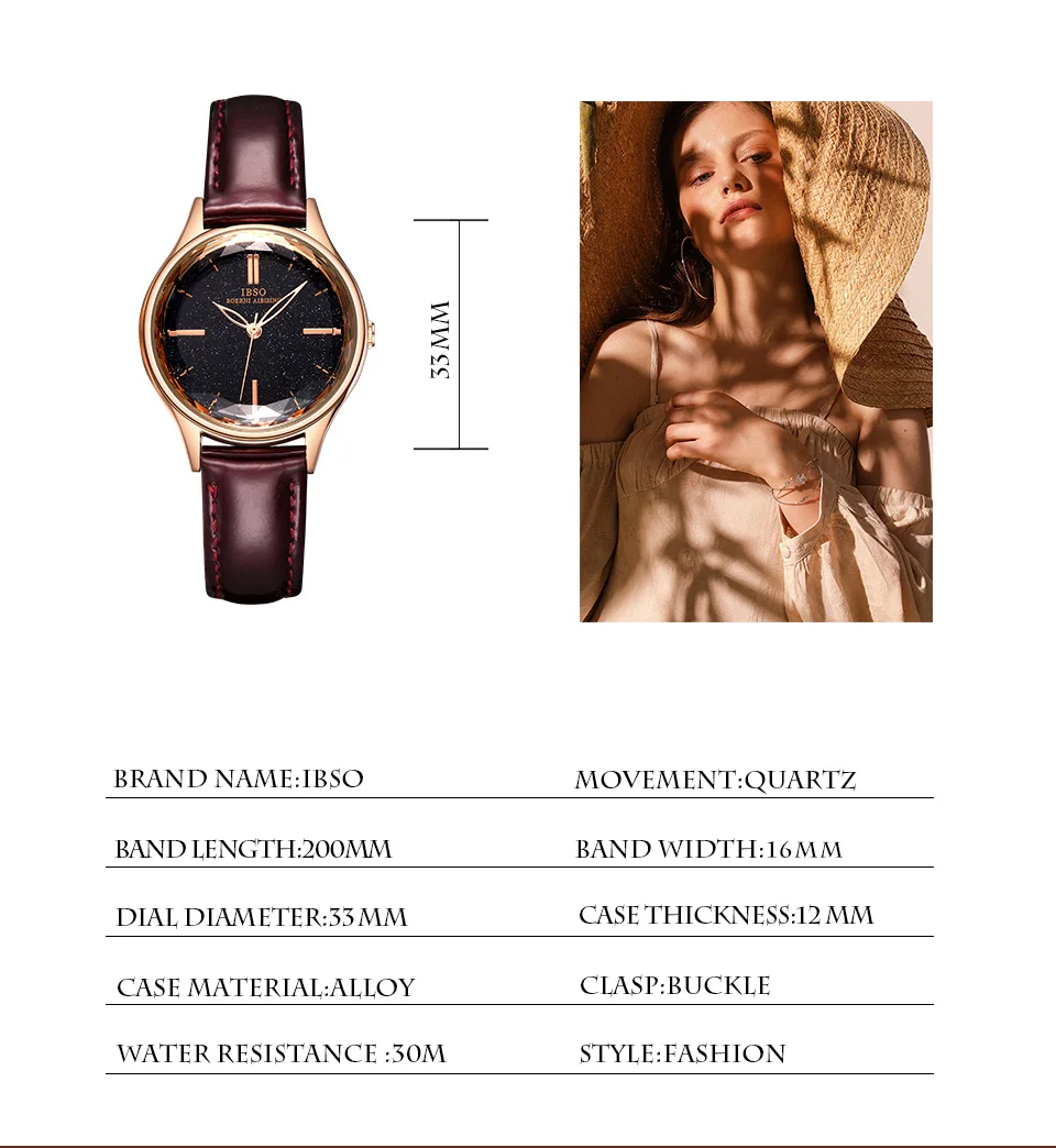 IBSO 11 мм наручные женские часы, роскошные женские часы, модные часы Montre Femme, кварцевые женские часы, Relogio Feminino