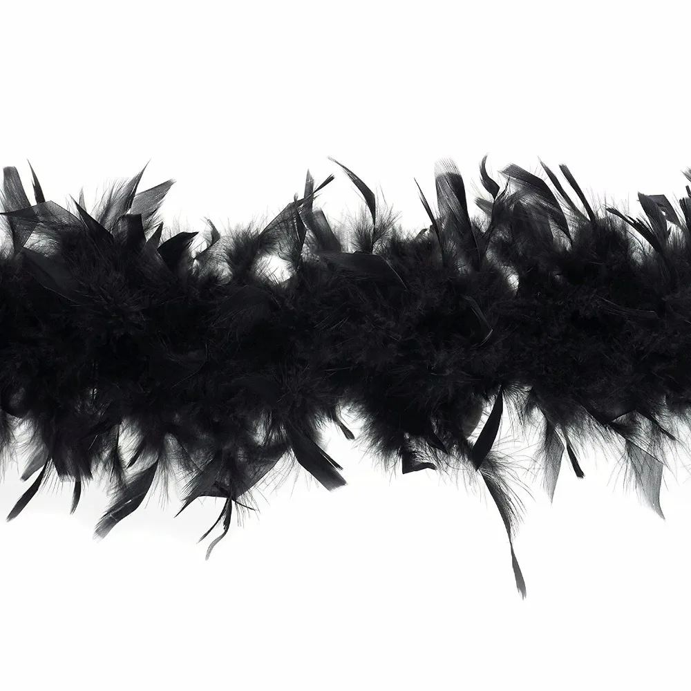 Азиатская РА 60 г Вес чандель перо боа однотонные цвета Black 10Meters/lot 2meter/ПК