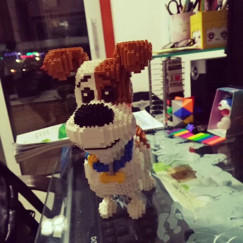 MOC Balody Хаски корги шнауцер собака персидский кот Орел Птица Кролик Утка животные