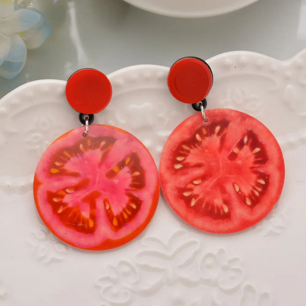 Креативные забавные реалистичные висячие серьги Heeda с томатом для женщин