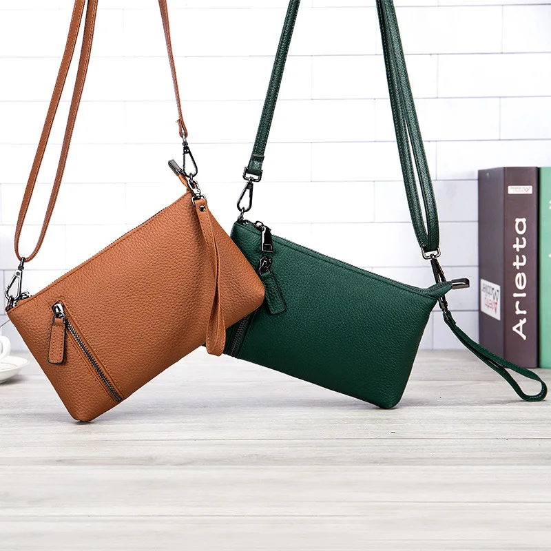 Женская сумка-клатч из натуральной кожи с ремешком через плечо | Багаж и сумки