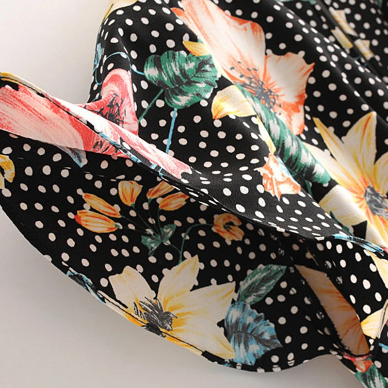 Для женщин комбинезон лето 2019 полиэстер горошек Цветочный принт MS Street Sexy Slim Fit