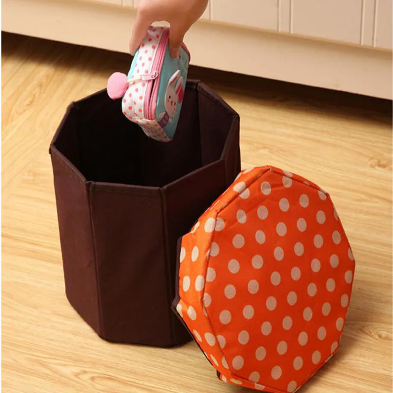 Creative Multi-function Non-woven Organization Storage Boxes Stool Folding Box Finishing stool | Дом и сад