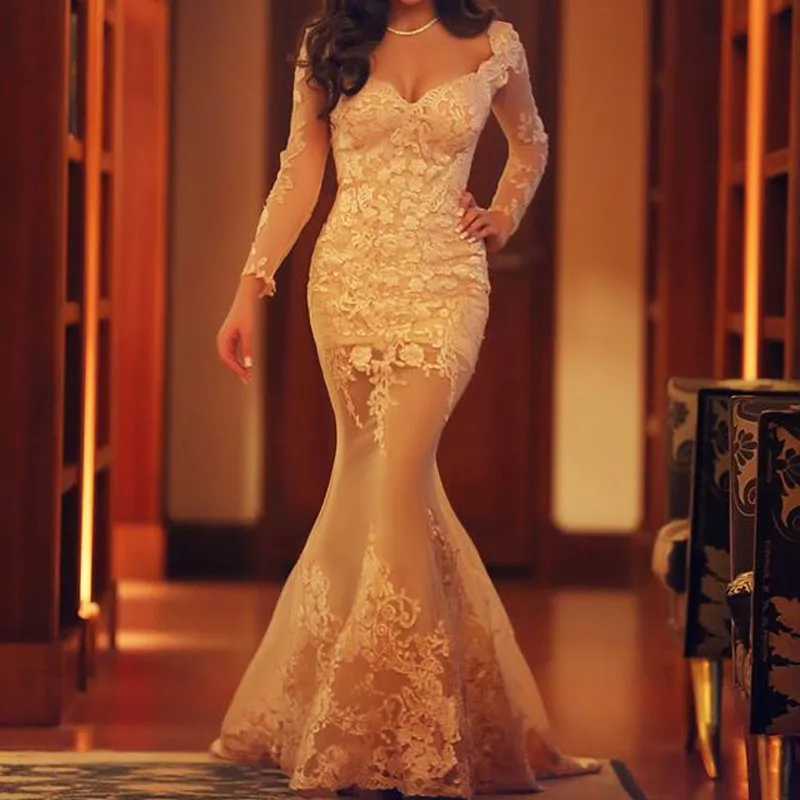 2016 новое поступление вечернее платье старинные vestidos де манга comprida querida sereia