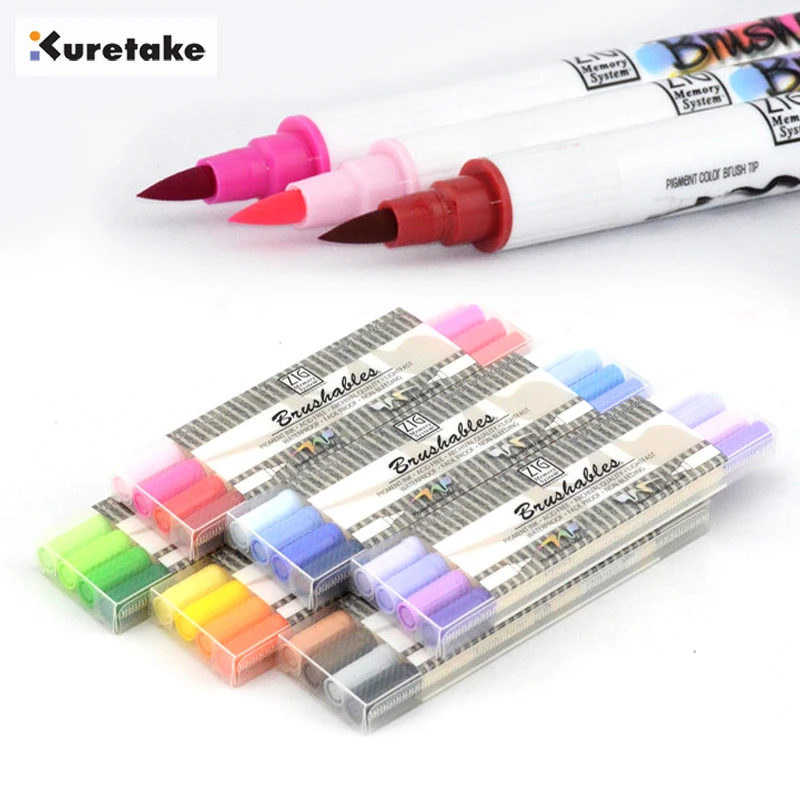 Kuretake MS-7700 MS7700 Zig система памяти кисти двухсторонние Темный светильник Набор цветных художественных маркеров