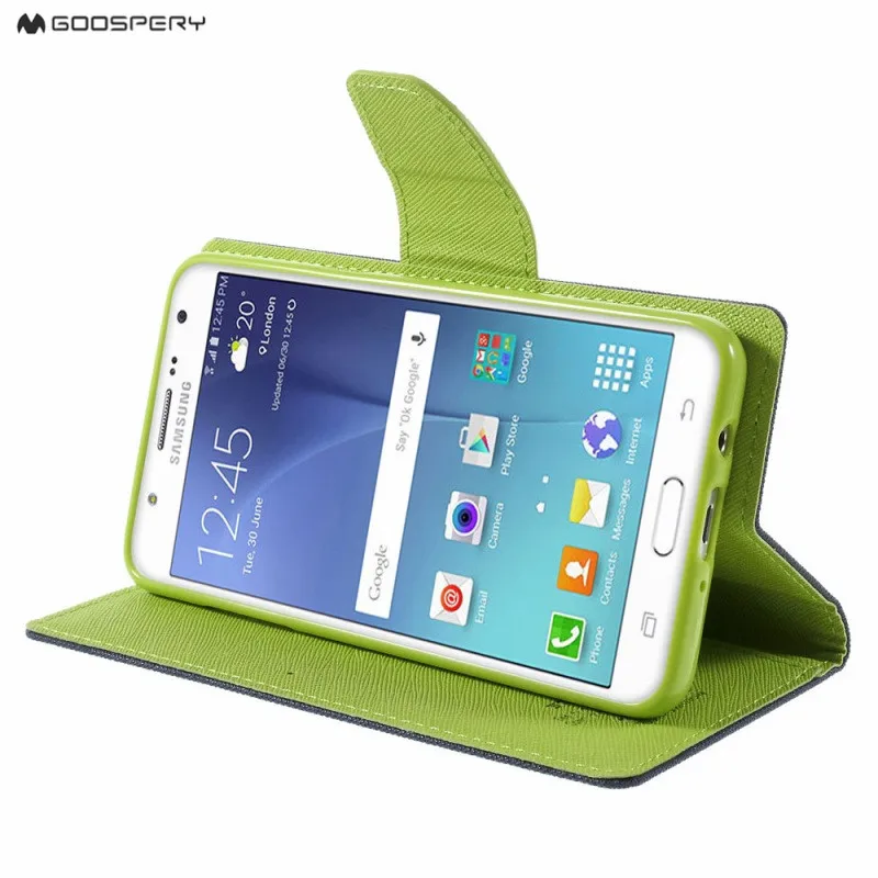 Mercury Goospery двойной цветной кожаный флип-чехол для samsung Galaxy S6 S7 S8 S9 S10 Edge Plus S10 5G E Стенд кошелек оболочка