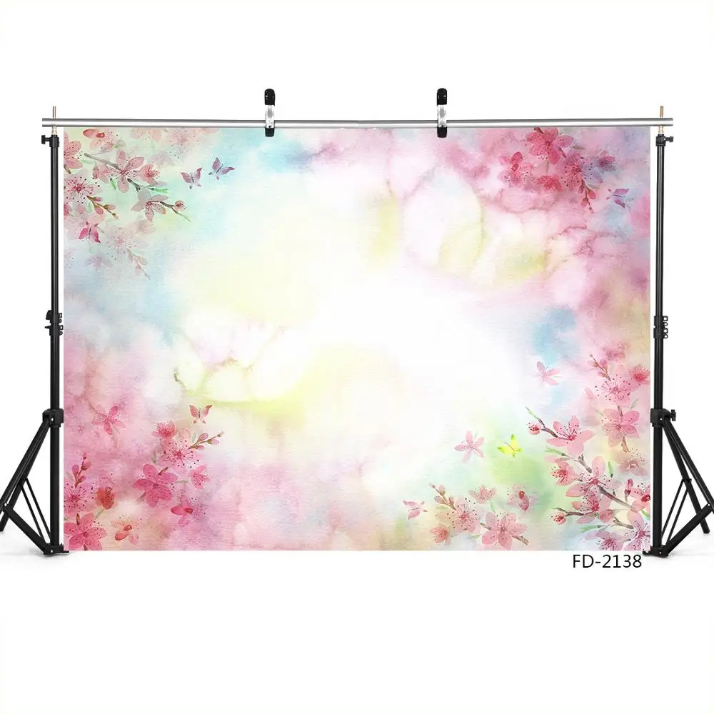 

Розовые цветы масляная краска портретная Детская фотография фоны Виниловые Фото фоны для фотостудии детский душ фотобудка