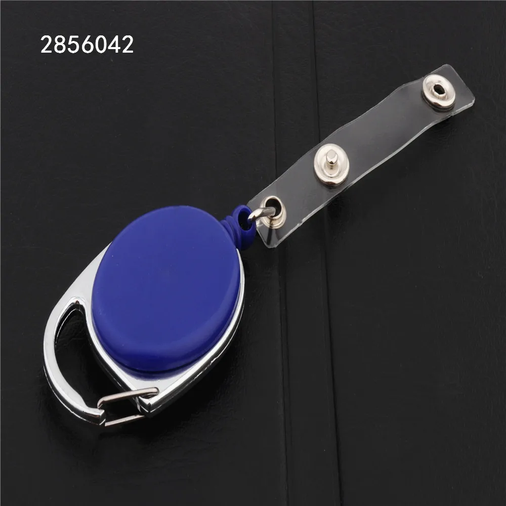 Выдвижная катушка для бейджа из цинкового сплава ABS пластик ID Lanyard имя бирка держатель для карты Бейдж катушки брелок зажимы - Цвет: Синий