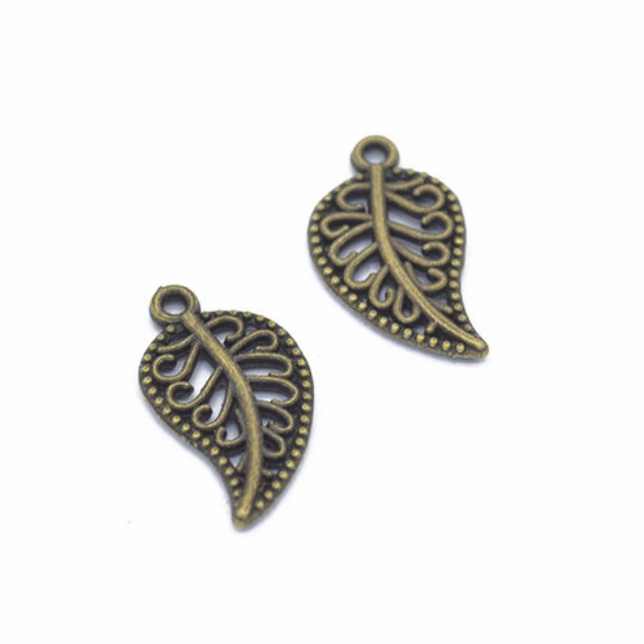 Antique Bronze REGELIN 9X17 мм 50 шт./лот золото/серебро/розовое золото/kc золото Цвет Подвеска "лист дерева" небольшой металлический лист DIY ювелирных изделий Аксессуары - Окраска металла: Antique Bronze