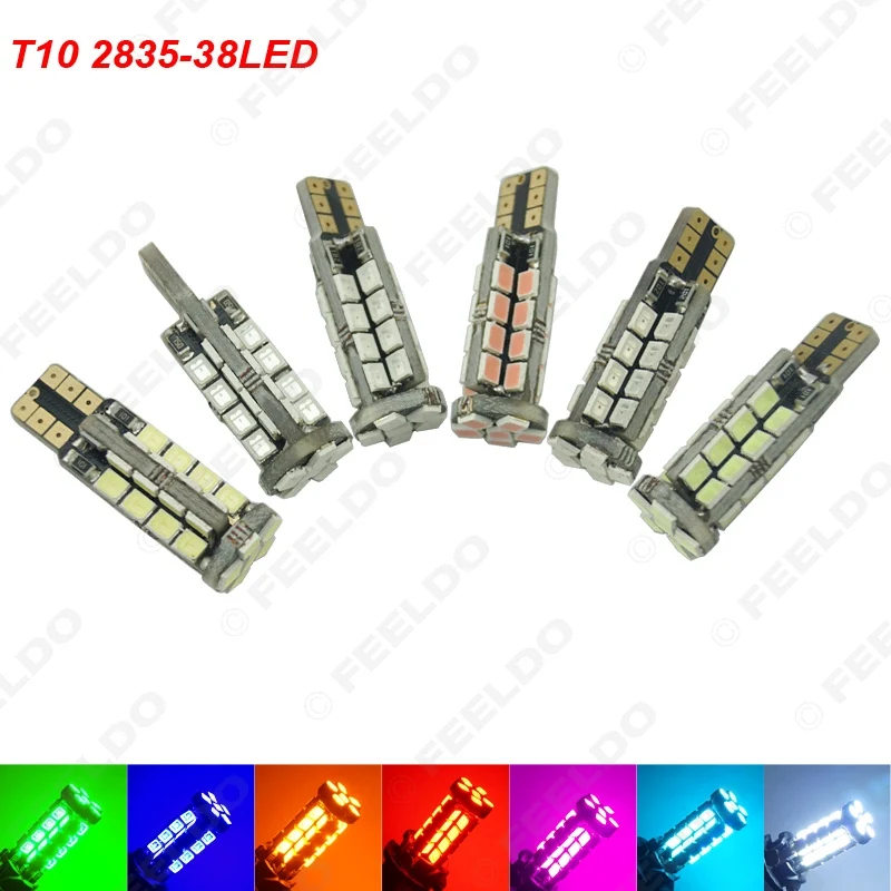 FEELDO 2 шт. 7 цветов T10 2835 30SMD Canbus безошибочный светодиодный индикатор автомобиля