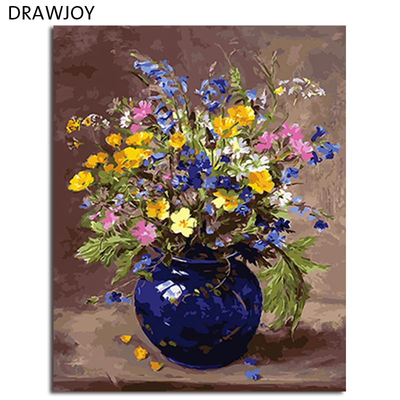 DRAWJOY картина в рамке DIY по номерам Цветок DIY цифровая картина маслом на холсте домашний декор для гостиной настенное искусство