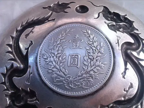 Продуманная китайская памятная монета miao silver-тарелка с драконом