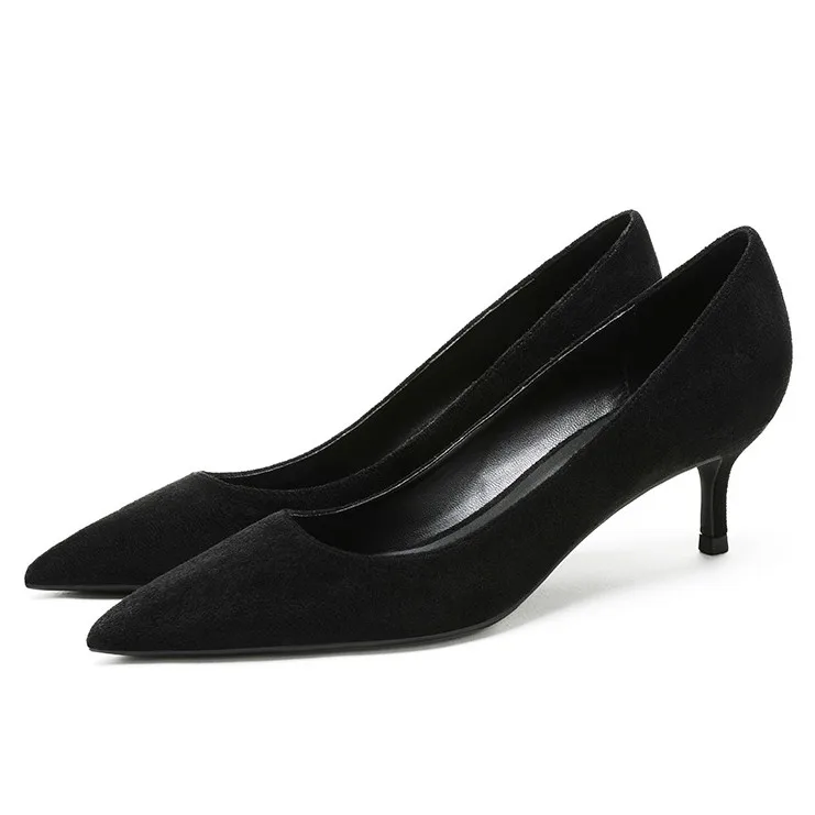 5cm Heel Height Женские туфли-лодочки на среднем тонком каблуке; женские туфли из органической кожи с острым носком на высоком каблуке; красные, черные свадебные туфли на каблуке; E0043 - Цвет: 5cm Heel Height