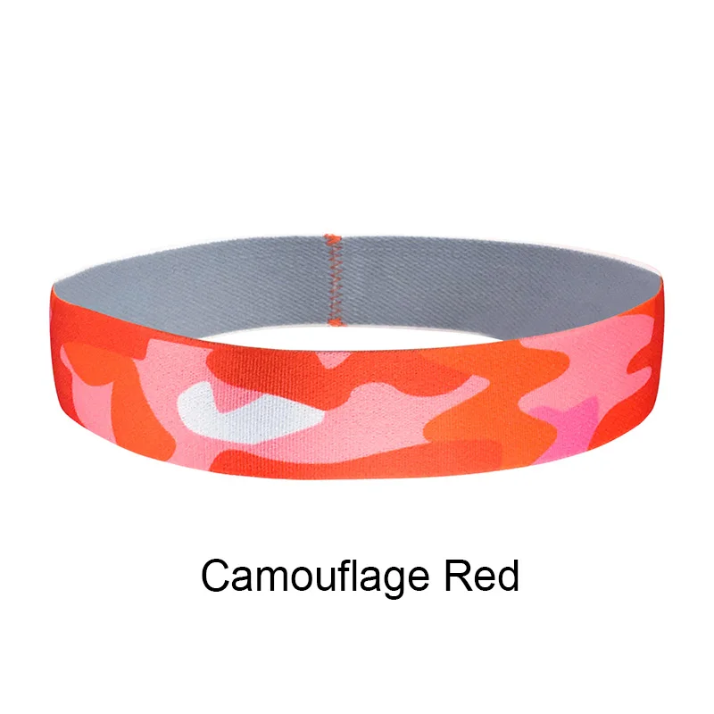camouflage red VEQKING Спорт фитнес тонкий головная повязка, эластичность впитывает пот баскетбол повязки на голову для бега, Женщины Мужчины Спорт голова волосы Пот Группа - Цвет: camouflage red