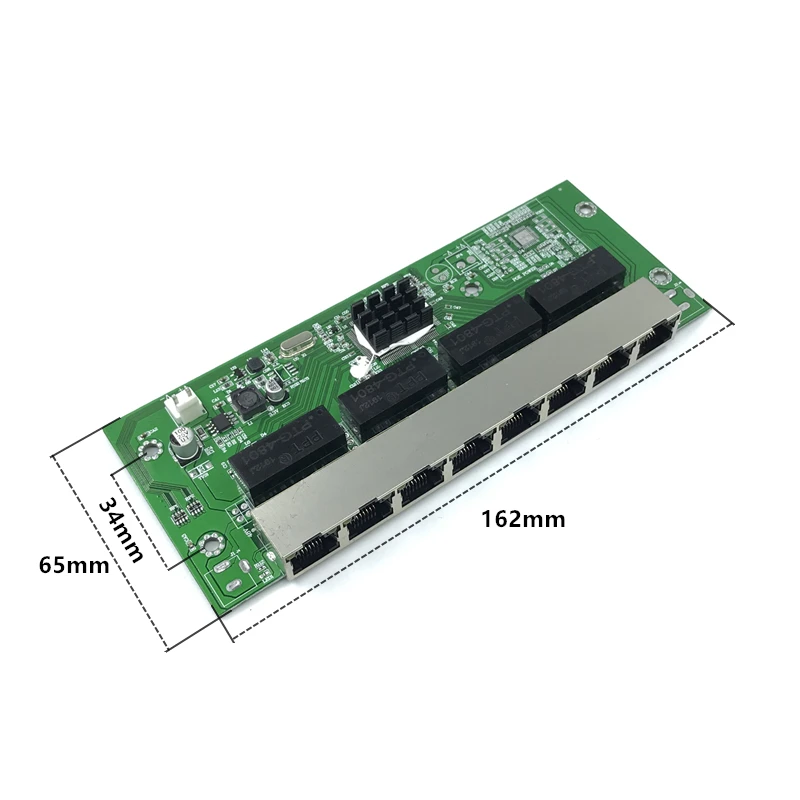 OEM PBC 8 Port Gigabit Ethernet Switch met pin way header 10/100/1000 m hub 8way power Pcb board schroef gat | Компьютеры и офис