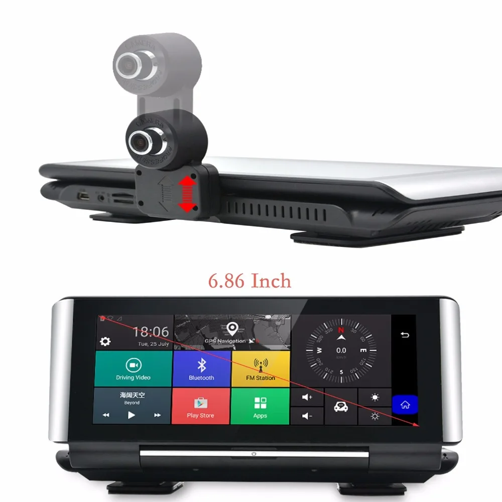 BesMoonsee 6 86 &quot3G/4G GPS ADAS Автомобильный видеорегистратор камера Full HD 1080P WIFI двойной