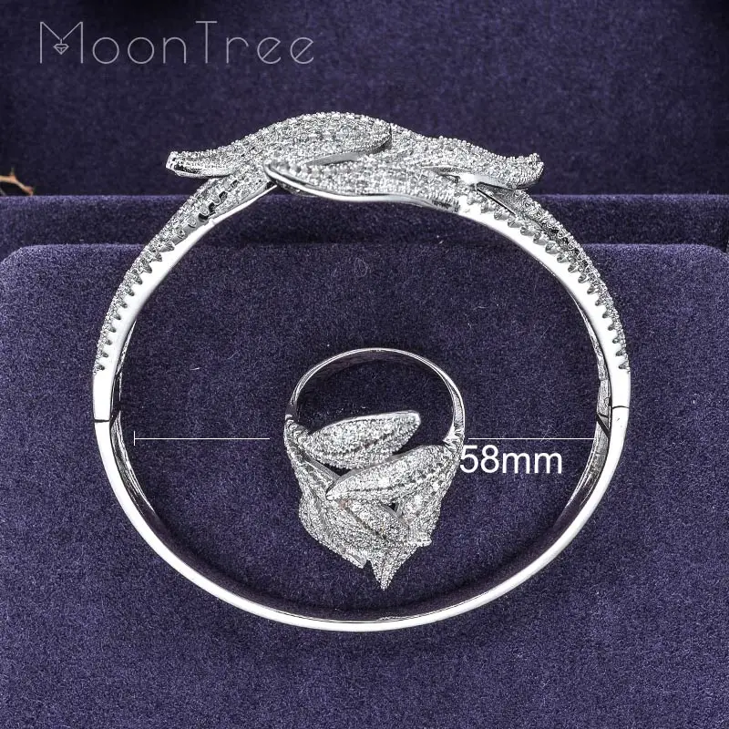 MoonTree Роскошные намотки Африканский нигерийский браслет кольцо наборы индийский набор украшений для женщин Свадебные brincos para as mulheres