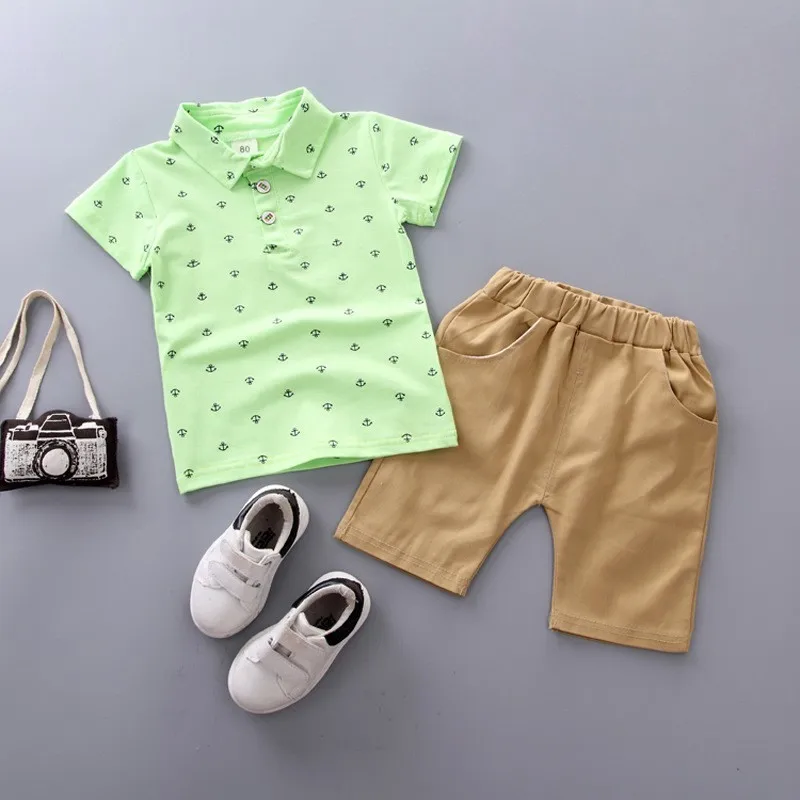Baby Boys Clothes Summer Clothing Sets 2pcs For Set Roupas Bebe Gentleman Style Polo Shirt +Pants | Детская одежда и обувь