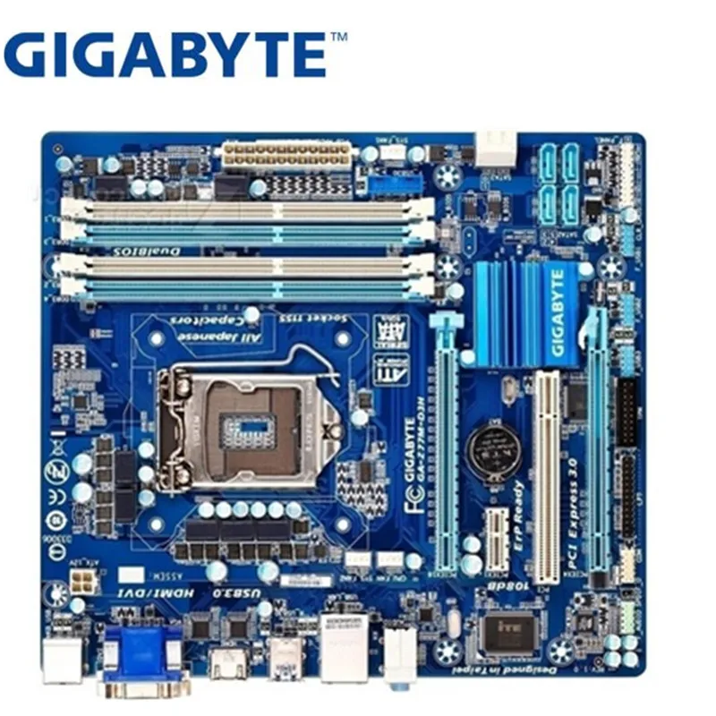 GIGABYTE GA Z77M D3H рабочего Материнская плата Z77 разъем LGA 1155 i3 i5 i7 DDR3 32G блок питания ATX UEFI