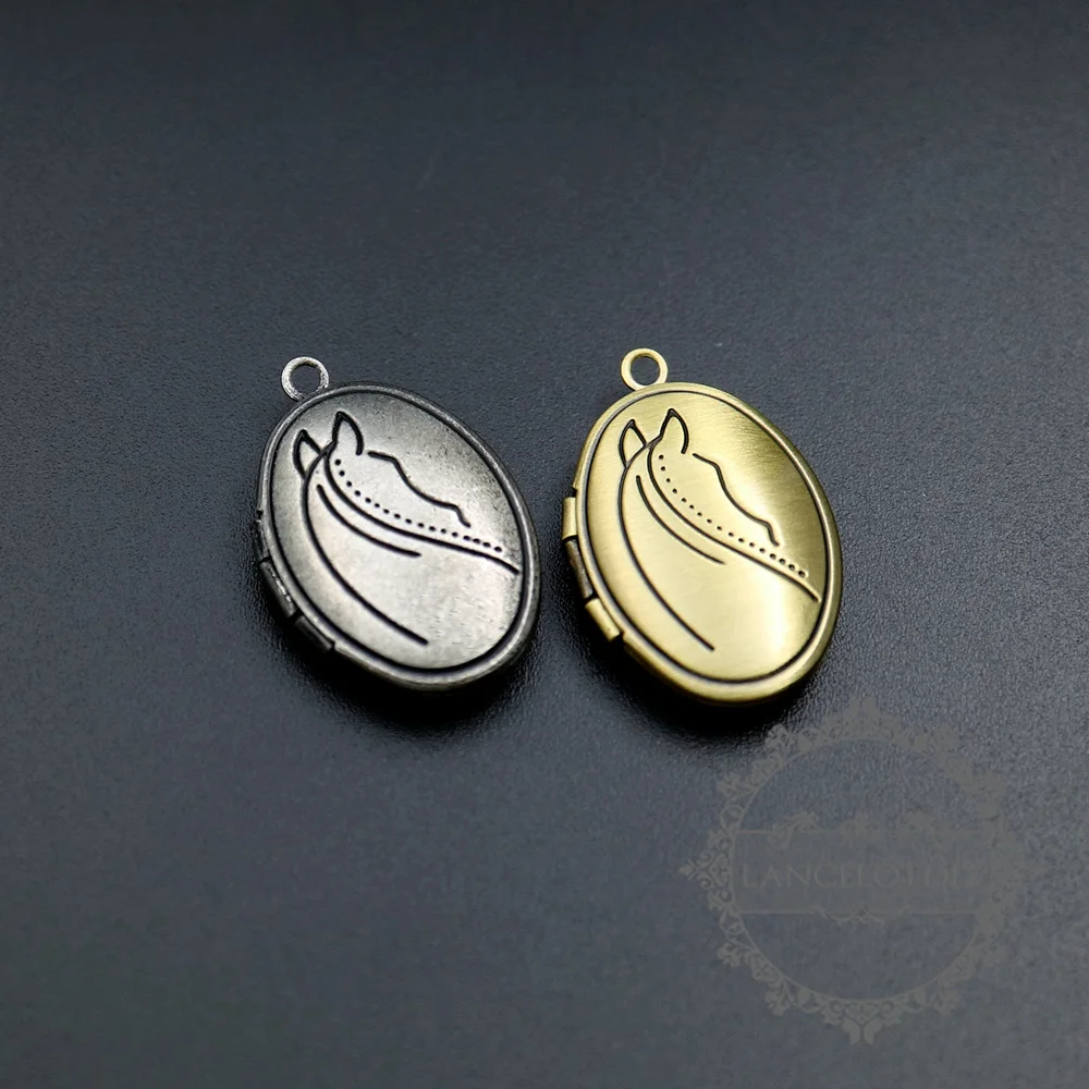 16x21 мм старинные серебряные бронзовые латунные Лошади с гравировкой в винтажном