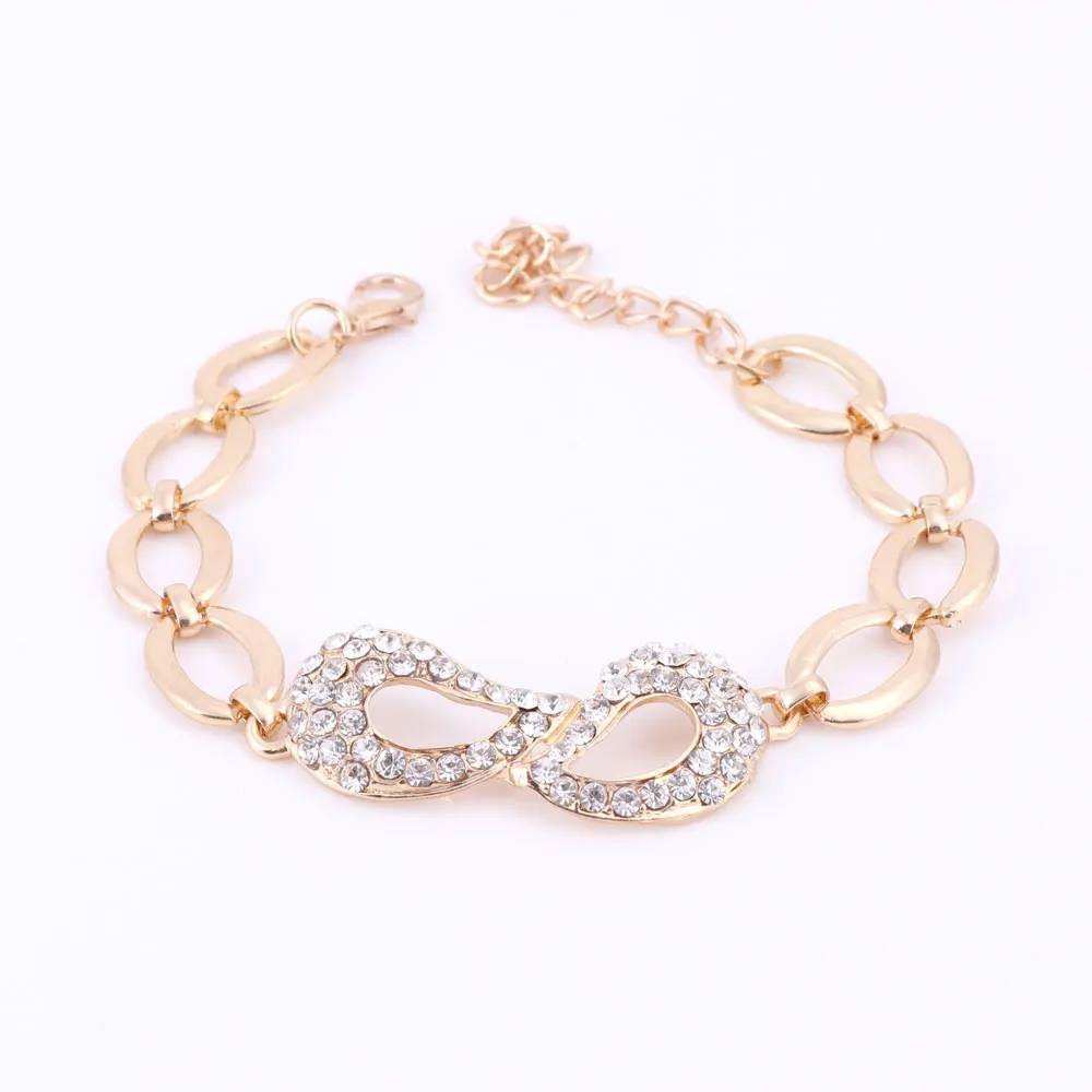 Аксессуары для платья модное ожерелье с кристаллами серьги золотого цвета